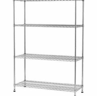 MULTI PURPOSE 4 tier chrome wire steel shelving unit SUITABLE FOR KITCHEN HOME OFFICE [Commercial High Quality Grade]