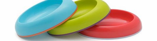 BBY4ALL Colorful Boon Dish Unique Edgeless Design Stayput With A Non-Skid Base Ages: 9  Months 3 Pack Bowl