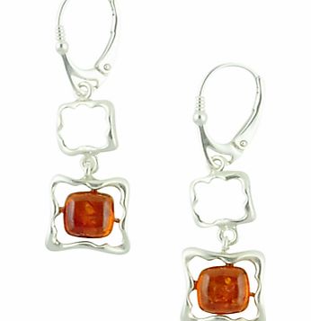 Be-Jewelled Sterling Silver Amber Square Frame