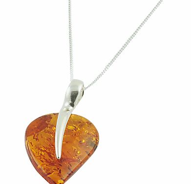 Be-Jewelled Sterling Silver and Amber Leaf Shape