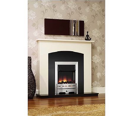 Blaze Electric Fireplace Suite in Black - WHILE