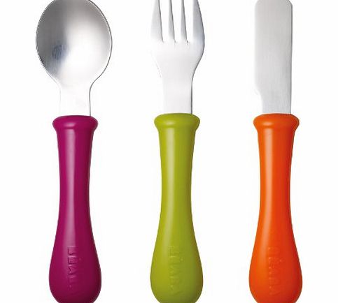 Beaba Stainless Steel Cutlery (Pack of 3, Gipsy)