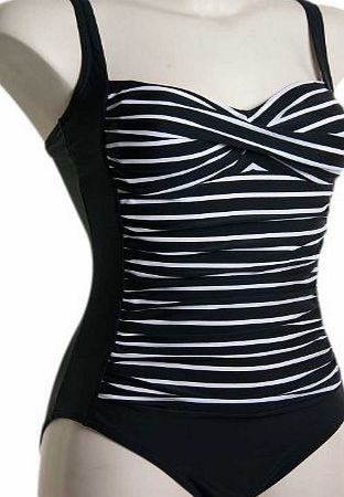 Beachcomber Striped Twist Front Swimsuit- SIZE 24
