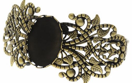 Beadaholique Antiqued Brass Cuff Bracelet With 18x25mm Bezel - 2 1/2 Inch