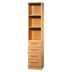 Executive Narrow Bookcase with Drawers -