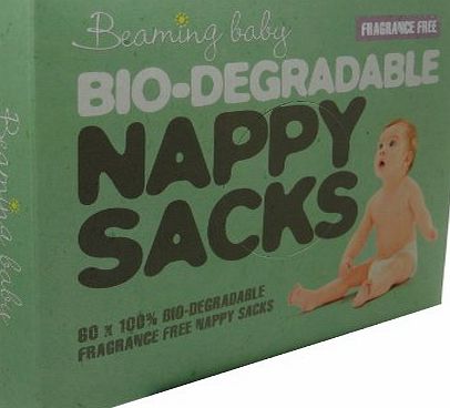 Beaming Baby Bio-degradable Nappy Sacks Fragrance Free (60 Pack)