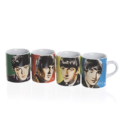 Beatles Set Of Four Mini Mugs