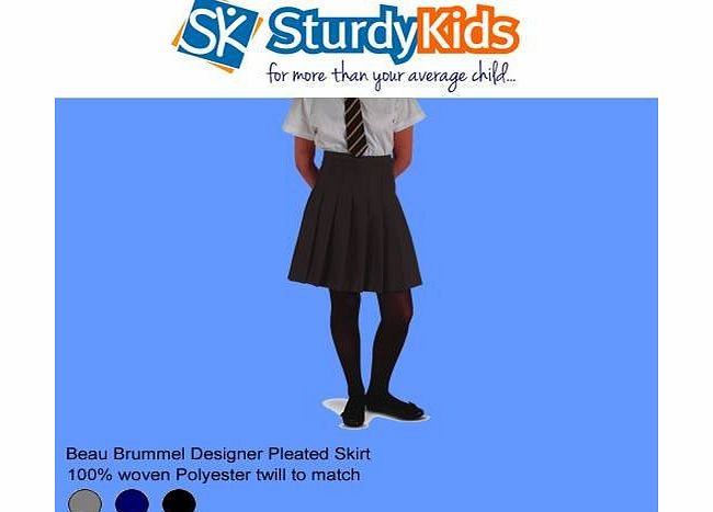 Beau Brummel Designer Pleated School Skirt Navy Waist 28``, Length 20``