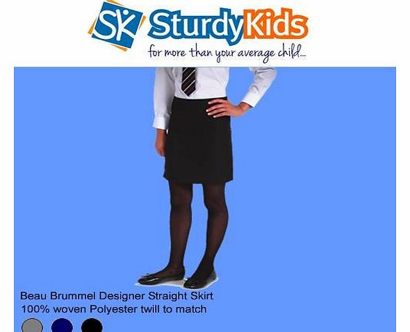 Designer Straight School Skirt Black Waist 26``, Length 16``