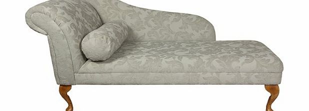 Beaumont Beautiful 56`` Chaise Longue in a Pale Cream Fortuna Fabric with a bolster cushion