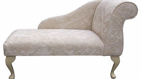 Beaumont Home Furnishings Gorgeous Mini Chaise Longue in a Medallion Oyster Crushed Velvet fabric