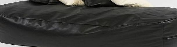 Beautiful Beanbags XXXX-L 6 FT BLACK FAUX LEATHER BEANBAG BED BEAN BAG SOFA BED