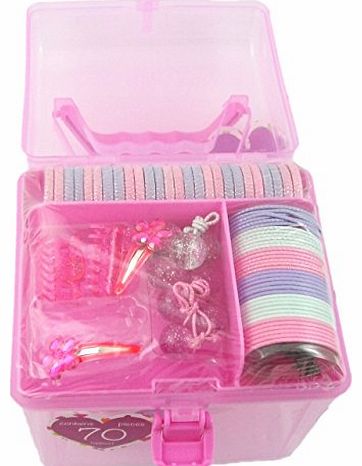 beauty cutie Childrens Beauty Cutie 70 piece hair accessory set boxed with handle