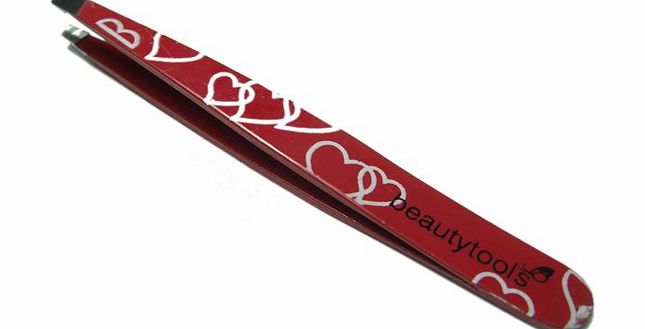 Beauty Tools Full Size Slant Tweezer Professional Tweezers Dark Red Hearts. C...