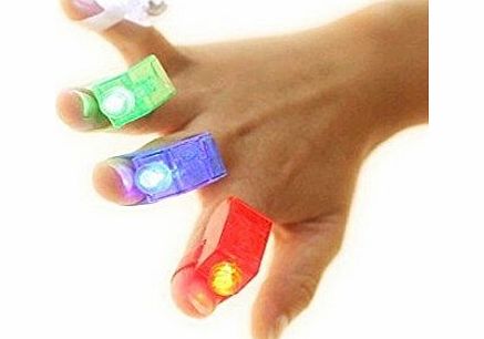 Beautymall 4x Color LED Party Bright Finger Lights Ring Glow Torch