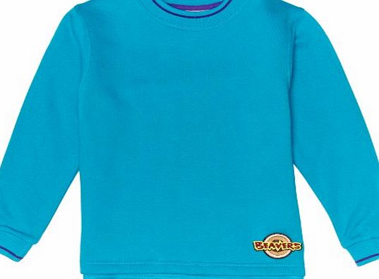 Beaver Tipped Boys Sweatshirt Turquoise C28IN