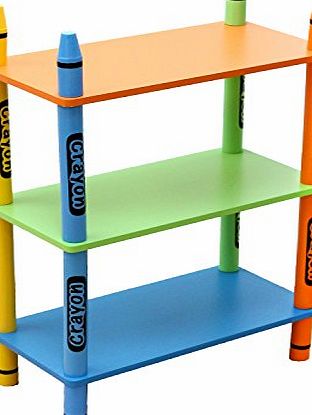Bebe Style Childrens Wooden Crayon Themed 3 Tiered Shelves