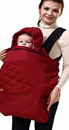 bebear Bebamour Universal Baby Carrier Cover for Winter Warm Rain Cover (Red)