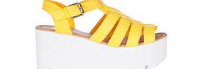 BEBO Yellow platform wedge sandals
