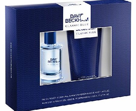 Beckham Classic Blue Gift Set contains EDT 40 ml and Shower Gel 200 ml