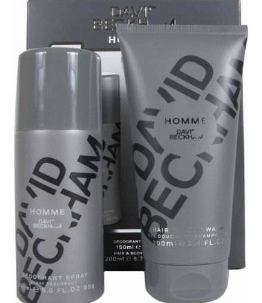 David Beckham Homme 2pce Deo Spray + Body Wash Boxset
