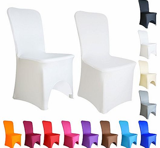 Becky 100 Chair Covers Spandex Lycra Cover Wedding Banquet Anniversary Party Decor Flat Front #03 Snow Whi