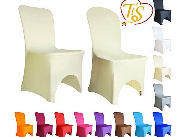 Becky Chair Covers Spandex Lycra Cover Wedding Banquet Anniversary Party Decoration Arched Front #04 Ivory