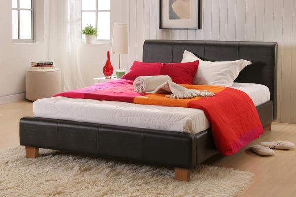 Barcelona Faux Leather Bed Frame Small Double