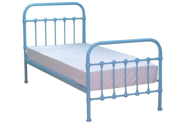 Bedworld Discount Darwin Baby Blue Metal Bed Frame Single 90cm