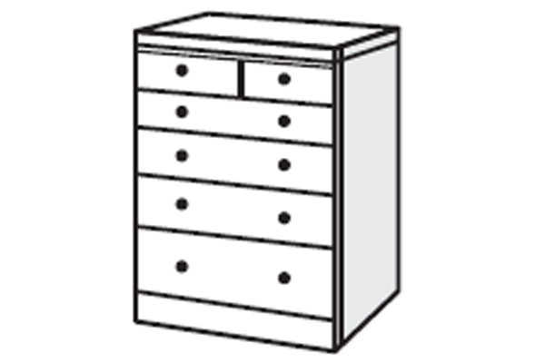 Bedworld Furniture Loire Range - Chest of Drawers (4 Large- 2 Small