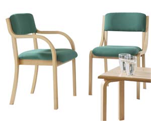 Beech framed stackable chairs