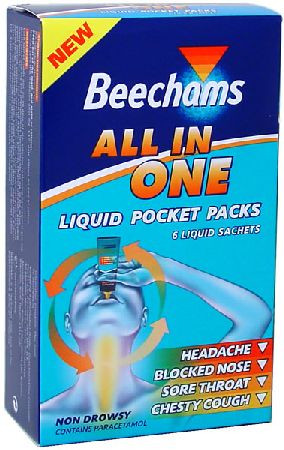 Beechams All-In-One Liquid Pocket Packs x6