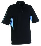 Beechfield Galvin Green Jimmy Polo Shirt Black/Sky Blue XL