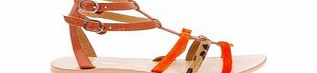 Beefly Orange and tan leather sandals