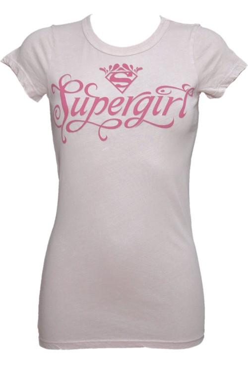 Pink Super Girl Ladies T-Shirt from Bejeweled
