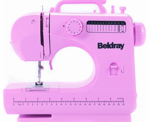 Beldray 12 Stitch Sewing Machine with Accessories, Pink