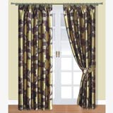 Belfield Furnishings Flora Curtains Green/Choc