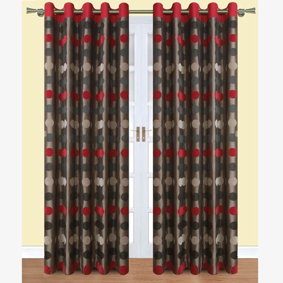Polka Curtains Red