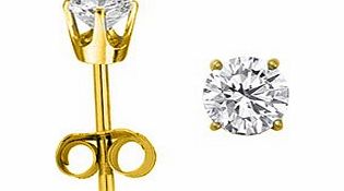 Bella Diamanti Classical 14 ct Gold Ladies Solitaire Diamond Stud Earrings Brilliant Cut 0.25 Carat JK-I2 - 3mm*3mm