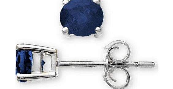 Modern Platinum 950 Ladies Solitaire Stud Earrings with Sapphire 1.30 Carat - 5mm*5mm