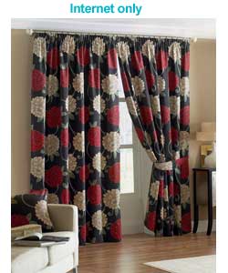 Black Lined Curtains 46 x 72