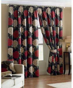 Bellagio Black Lined Curtains 46 x 72in