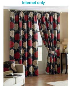 Black Lined Curtains 66 x 72