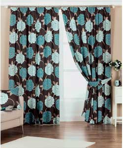 Bellagio Blue Lined Curtains 46 x 72in