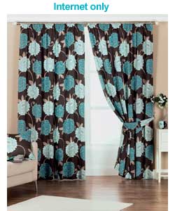 Blue Lined Curtains 66 x 90