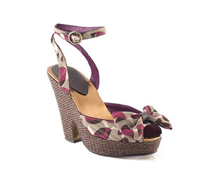 Belle and Mimi Bow Trim Wedge Sandal
