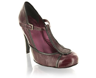 Belle and Mimi Leather T-Bar Court Shoe