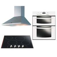 Built Under Double Oven XOU70F- Ceramic Hob CR60 and 60cm Chimney Hood CHIM60