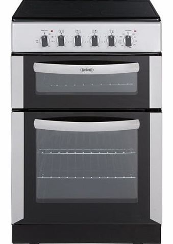 FSEC50DOS 50cm Wide Double Oven Electric Cooker With Ceramic Hob - Silver