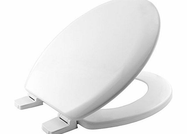 Bemis 5000AR Chicago Moulded Wood Toilet Seat with Plastic Hinges - White